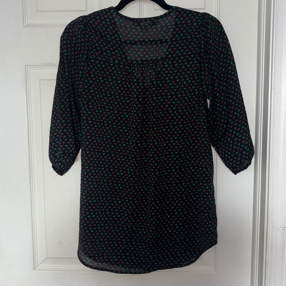 Rosebud Printed Sheer Top